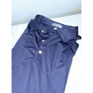 Peter Millar Summer Comfort Navy Blue Golf Polo Shirt Mens XL Short Sleeve